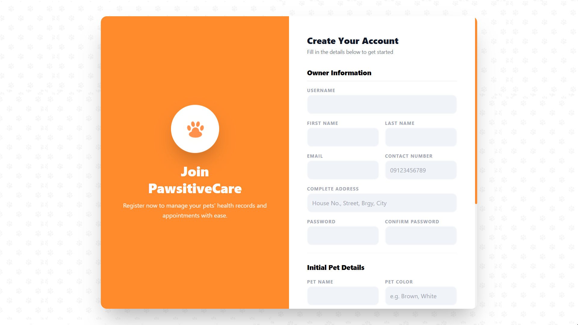 Registration Page Part 1